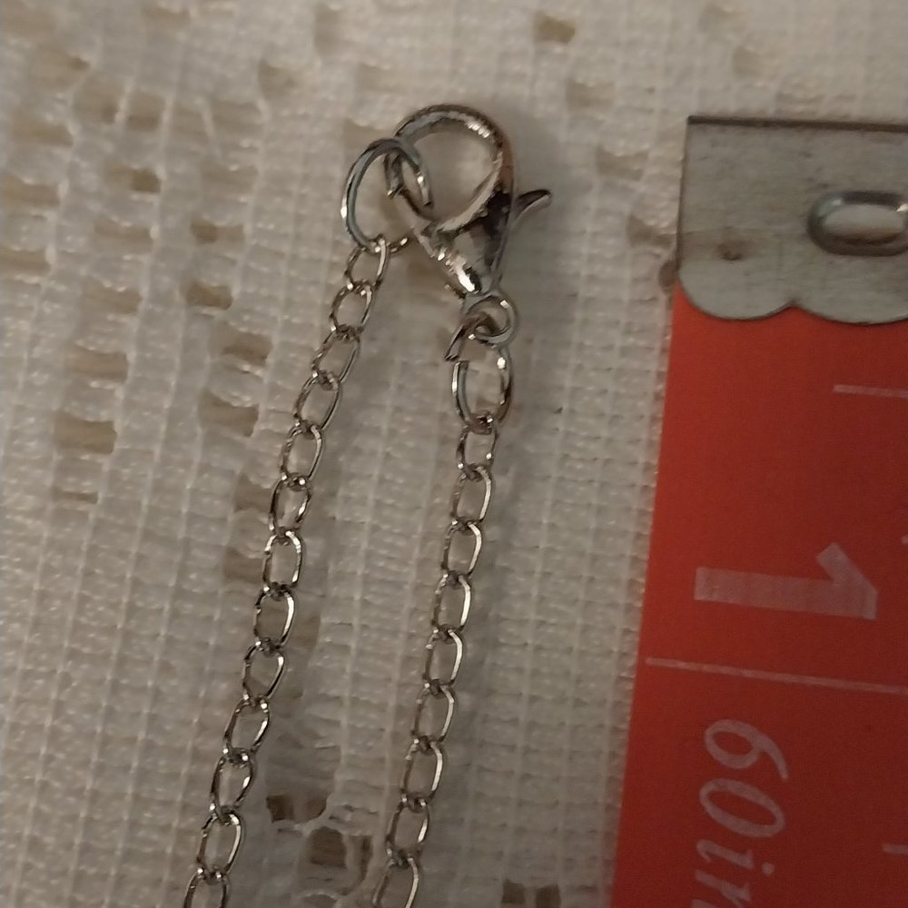 1780 Camper, Owl and Cupcake Theme Locket with Clear Stones and 10" Silver Tone - Picture 4 of 4